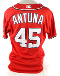 2021 Washington Nationals Yasel Antuna #45 Game Issued Pos Used Red Jersey 46 56