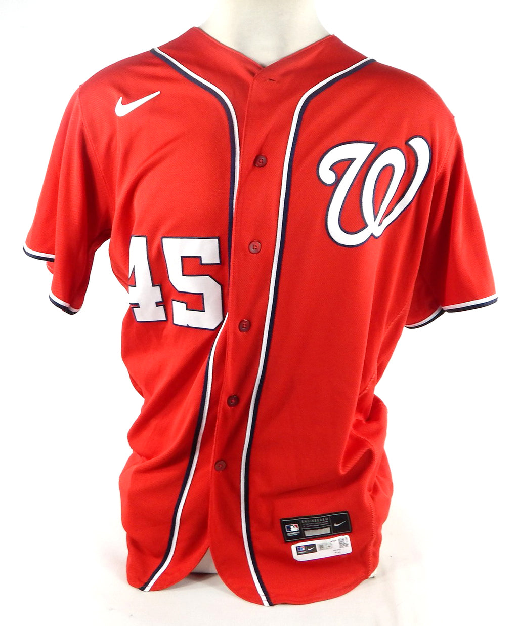 2021 Washington Nationals Yasel Antuna #45 Game Issued Pos Used Red Jersey 46 56 Pic2