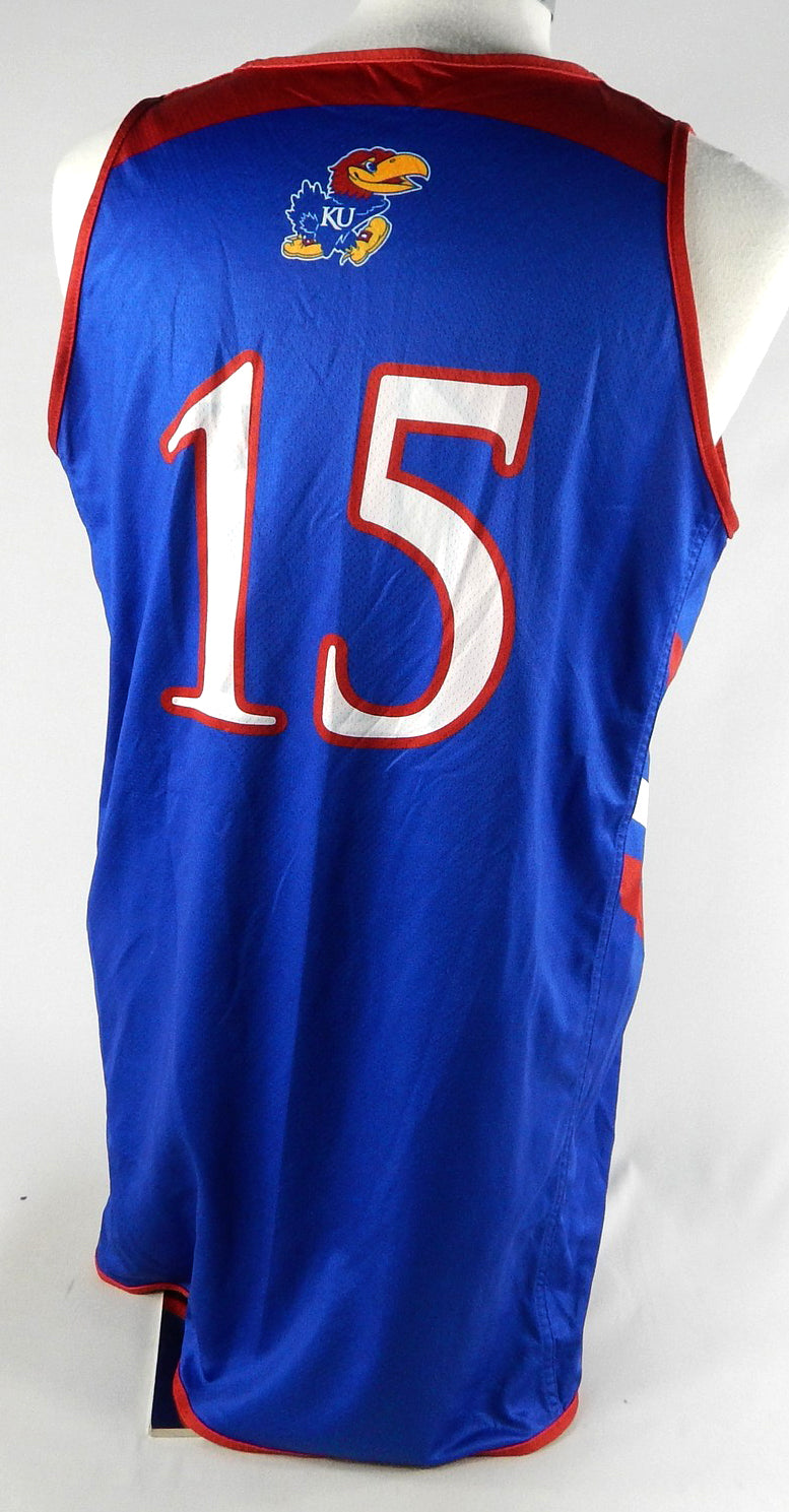 2023-24 Kansas Jayhawks #15 Game Used Blue Practice Jersey Basketball L 123 Pic2