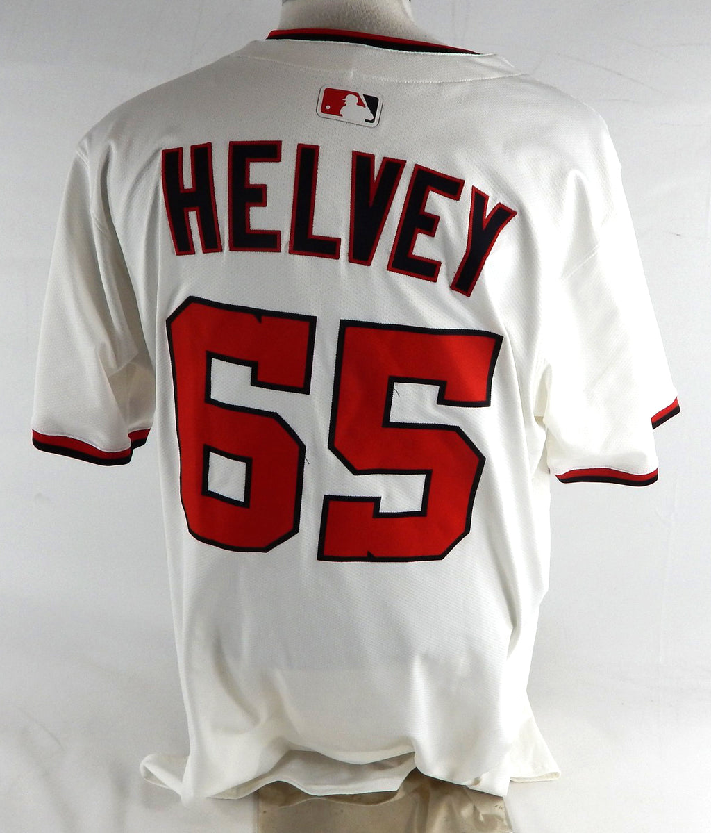 2025 Washington Nationals Clay Helvey #65 Game Issued White Jersey 48 073 Pic2