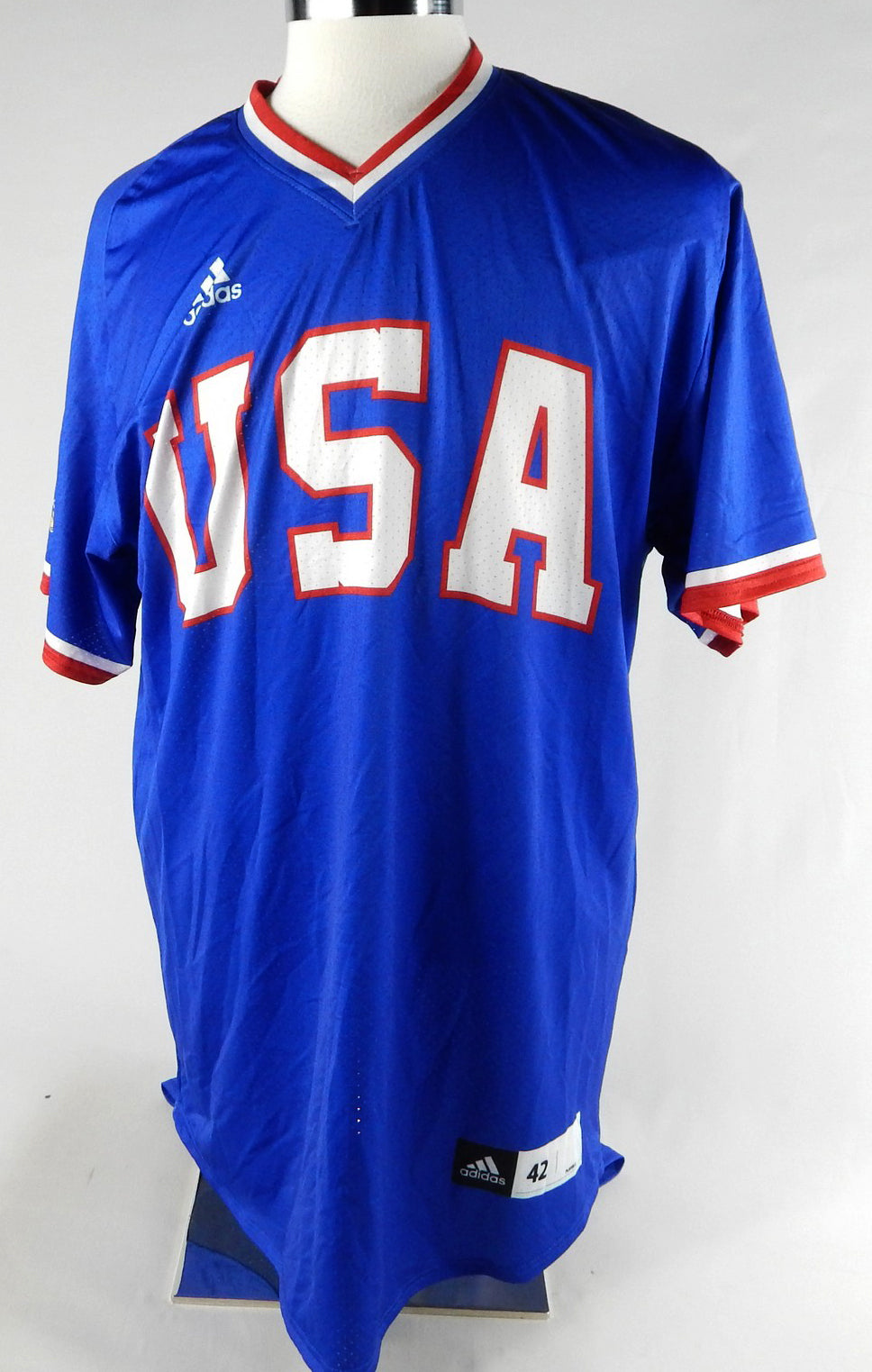 Kansas Jayhawks Game Issued Blue Jersey USA Baseball 42 125