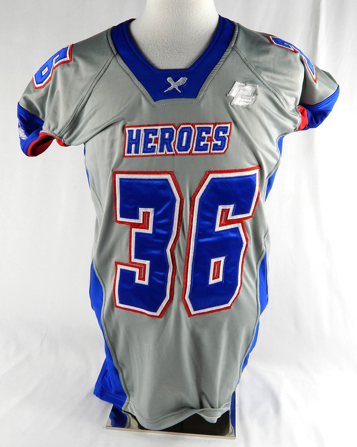 Cape Fear Heroes #36 Game Used Grey Jersey Arena Football L 175