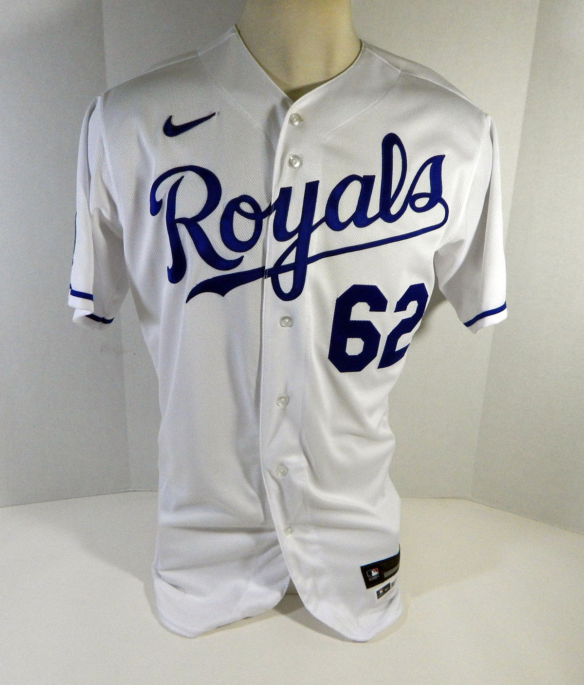 2020 Kansas City Royals Connor Greene #62 Game Issued White Jersey DG Patch 44 8 Pic2