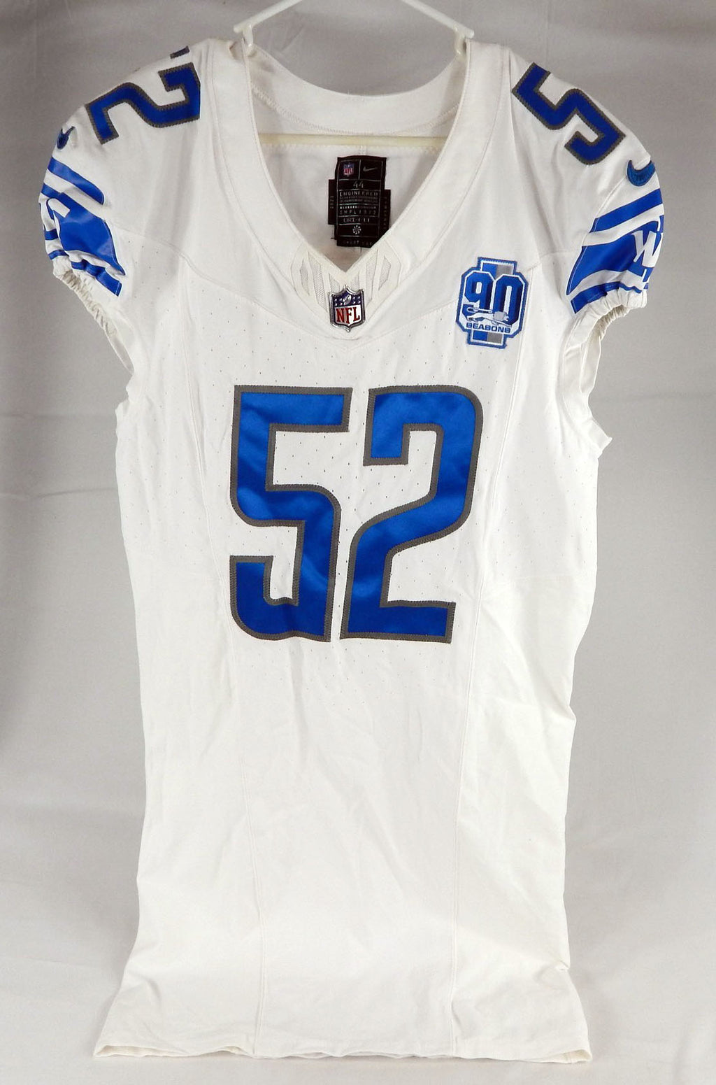 2023 Detroit Lions Raymond Johnson III #52 Game Issued White Jersey 90 Patch 8
