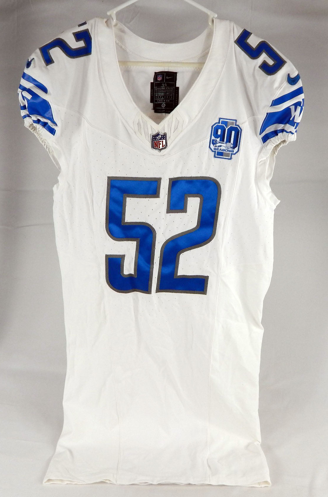 2023 Detroit Lions Raymond Johnson III #52 Game Issued White Jersey 90 Patch 8