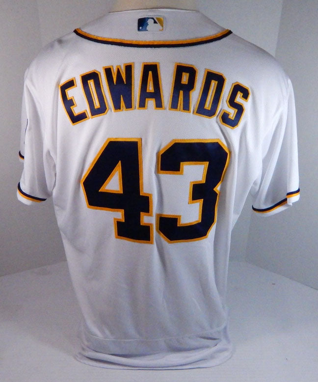 2016 San Diego Padres Jon Edwards #43 Game Used White Jersey ASG Patch SDP0991