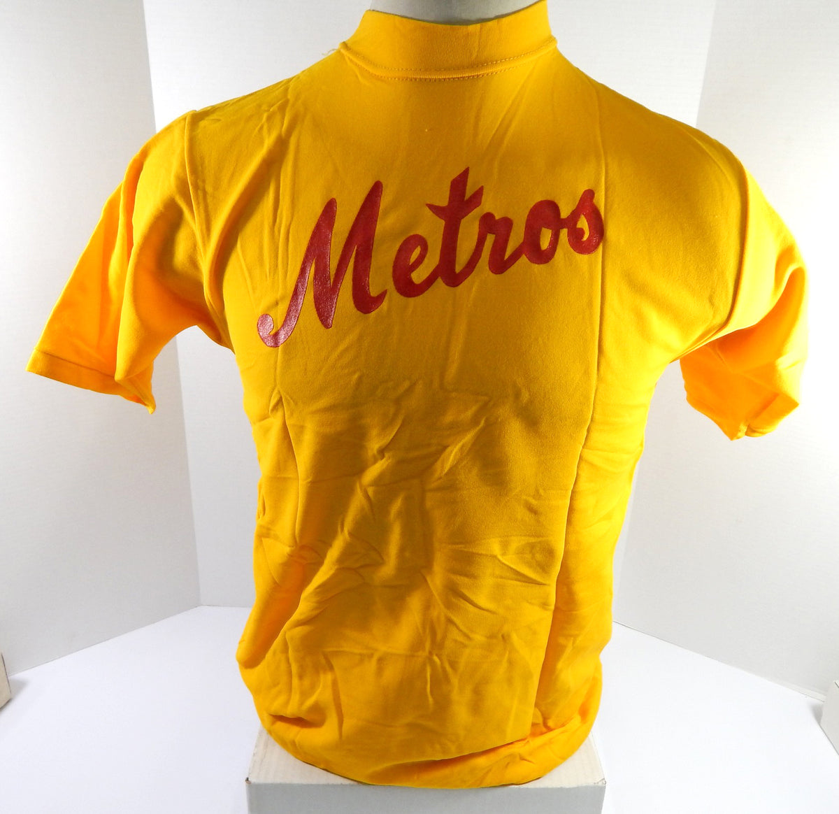 1980s IUPUI Metros #1 Game Used Yellow Baseball Jersey DP53104 Pic2