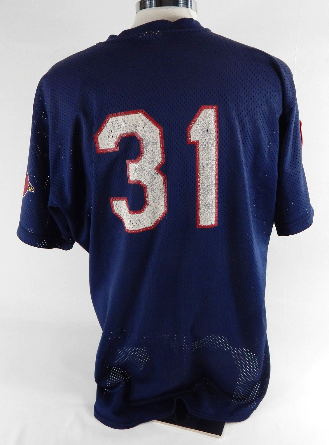 2001 New Jersey Cardinals #31 Game Used Navy Jersey 100 Years Patch 48 818 Pic2