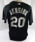 Florida Marlins Logan Kensing #20 Game Used Black Jersey BP ST XL DP53582