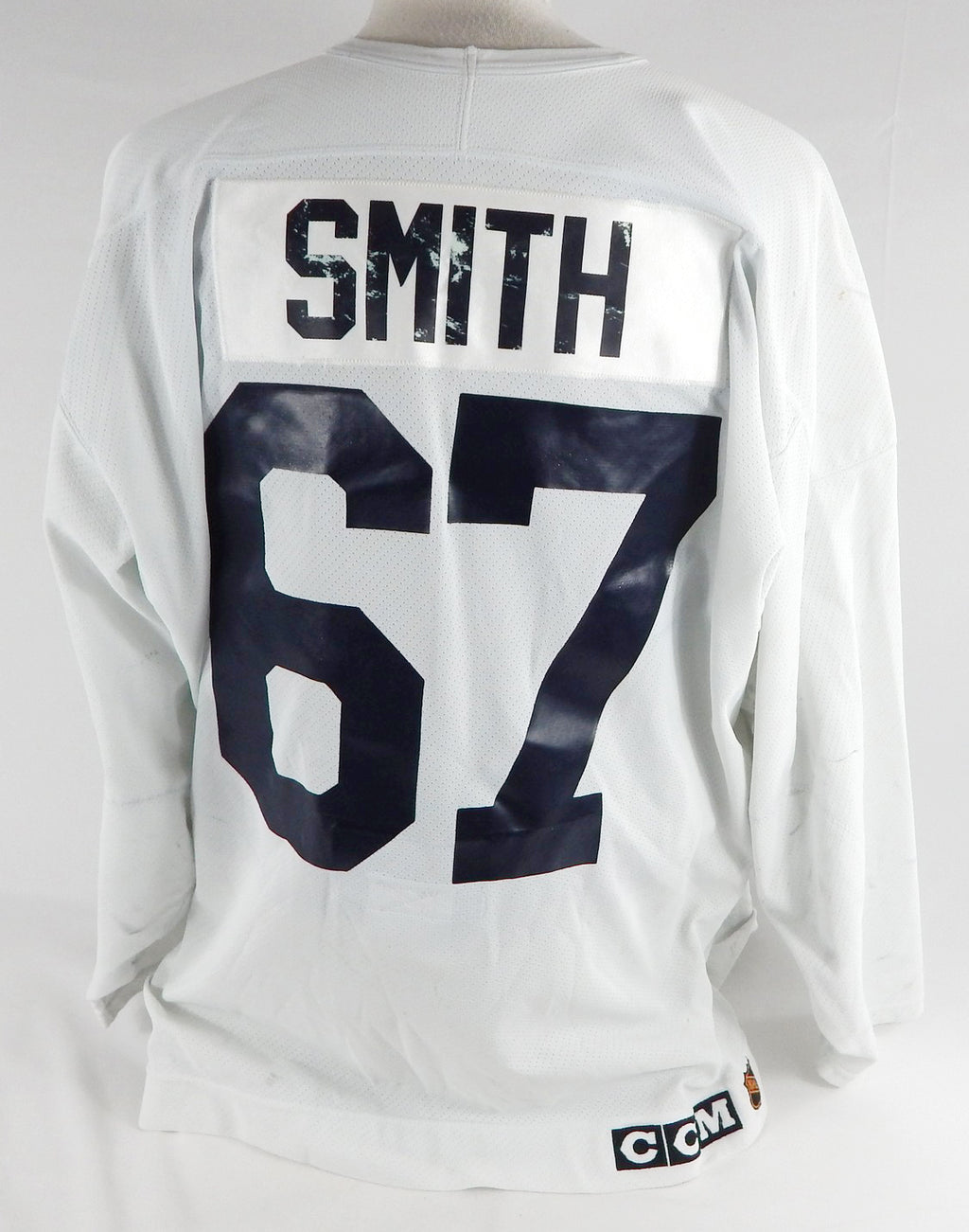 1990s Florida Panthers Smith #67 Game Used White Practice Jersey 54 368 Pic2