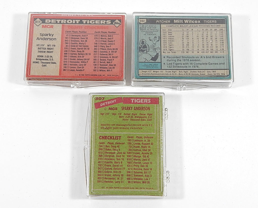 1980 1985 1986 Topps Detroit Tigers Team Sets Trammell Whitaker Pic2