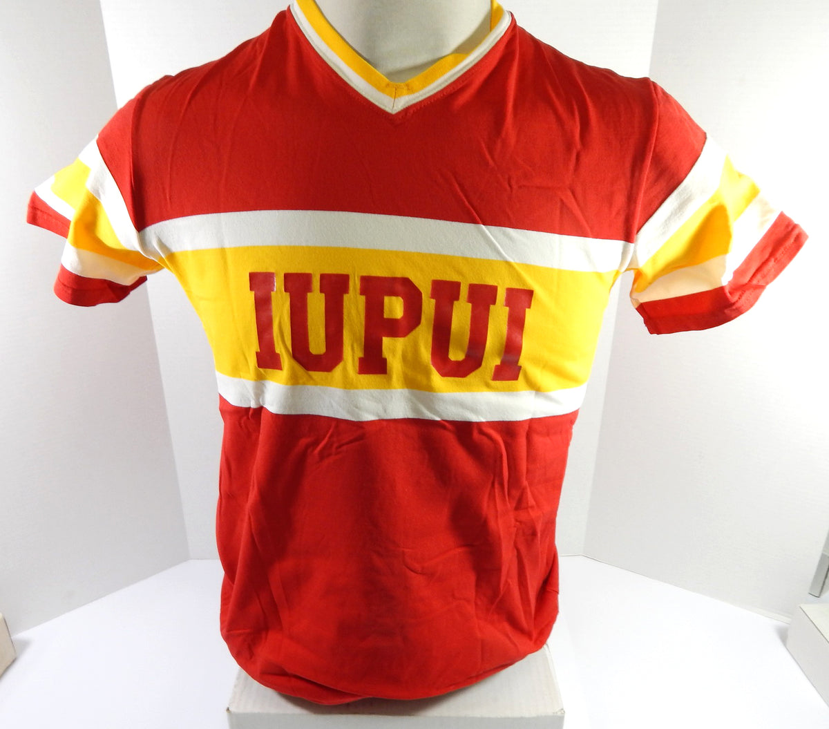 1980s IUPUI Metros #24 Game Used Red Baseball Jersey Sand Knit M DP53108 Pic2