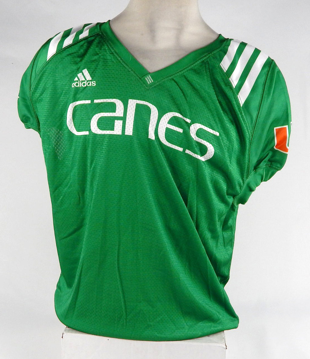 Miami Hurricanes Game Issued Pos Used Green Practice Jersey XL DP68448
