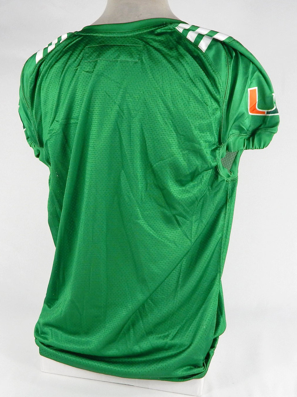 Miami Hurricanes Game Issued Pos Used Green Practice Jersey XL DP68448 Pic2