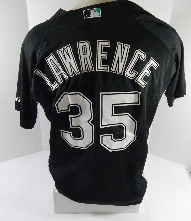 Florida Marlins Lawrence #35 Game Used Black Jersey BP ST L DP53586