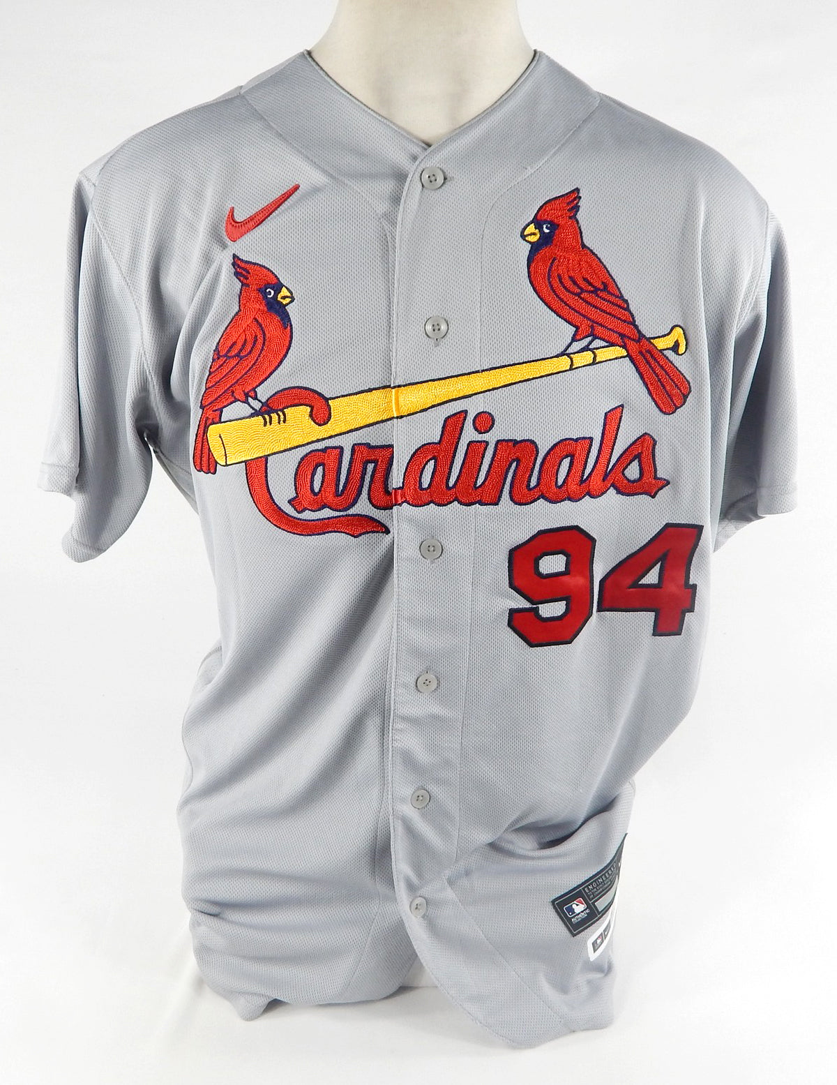 2023 St Louis Cardinals Jamie Pogue #94 Game Issued Pos Used Grey Jersey 42 P 3