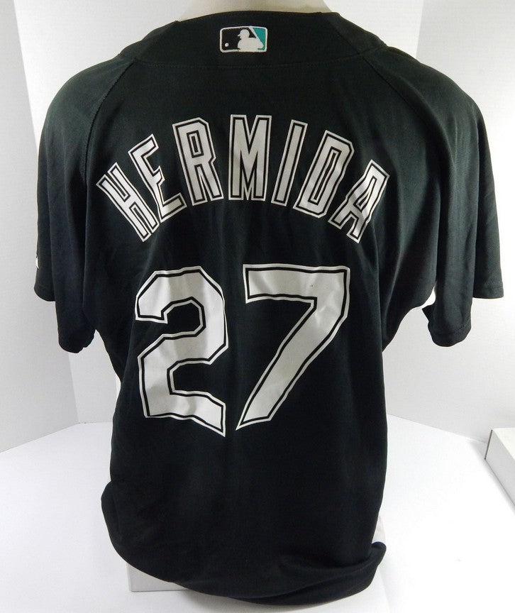 Florida Marlins Jeremy Hermida #27 Game Used Black Jersey BP ST XL DP53587
