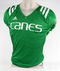 Miami Hurricanes Game Issued Pos Used Green Practice Jersey M DP68452