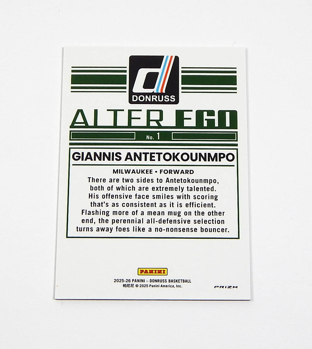 2025-26 Donruss Alter Ego Giannis Antetokounmpo #1 Insert Pic2
