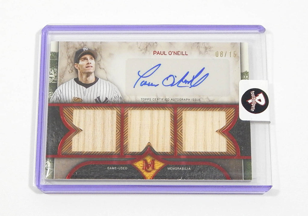 2025 Topps Museum Signature Swatches Triple Bat Relic Ruby Paul O'Neill Auto /15