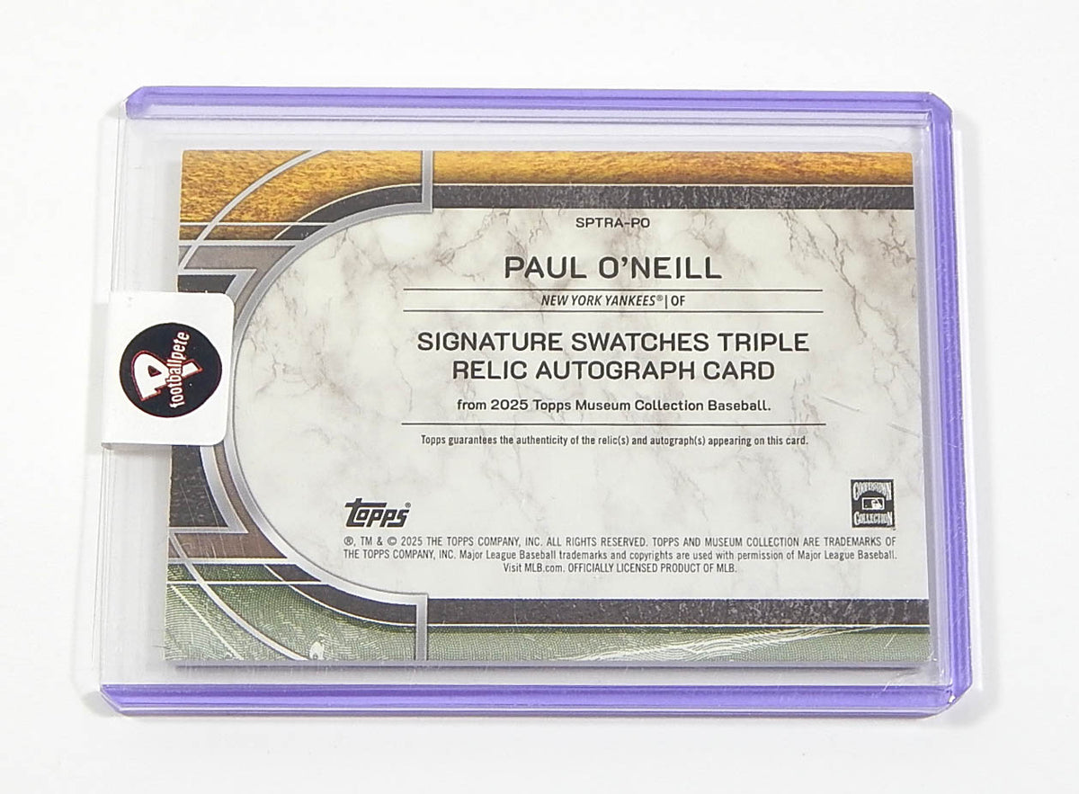 2025 Topps Museum Signature Swatches Triple Bat Relic Ruby Paul O'Neill Auto /15 Pic2