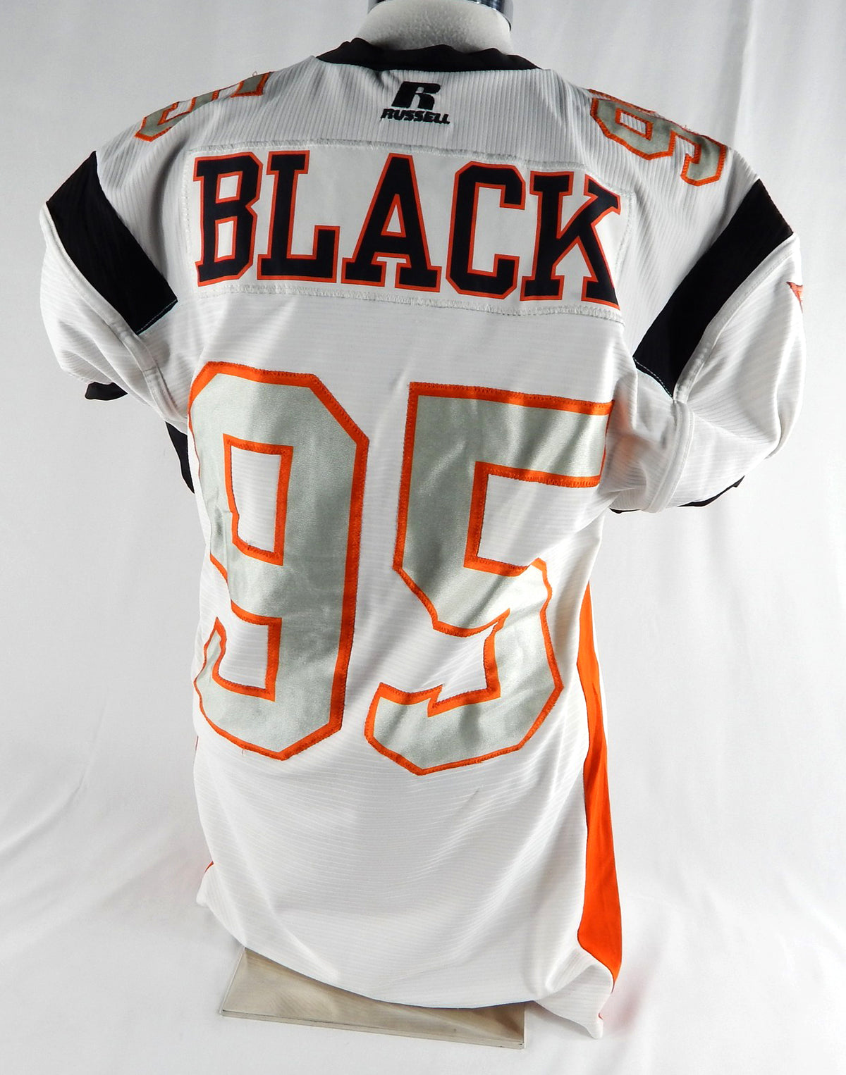 2013 Utah Blaze Luke Black #95 Game Used White Jersey Arena Football XL 186 Pic2
