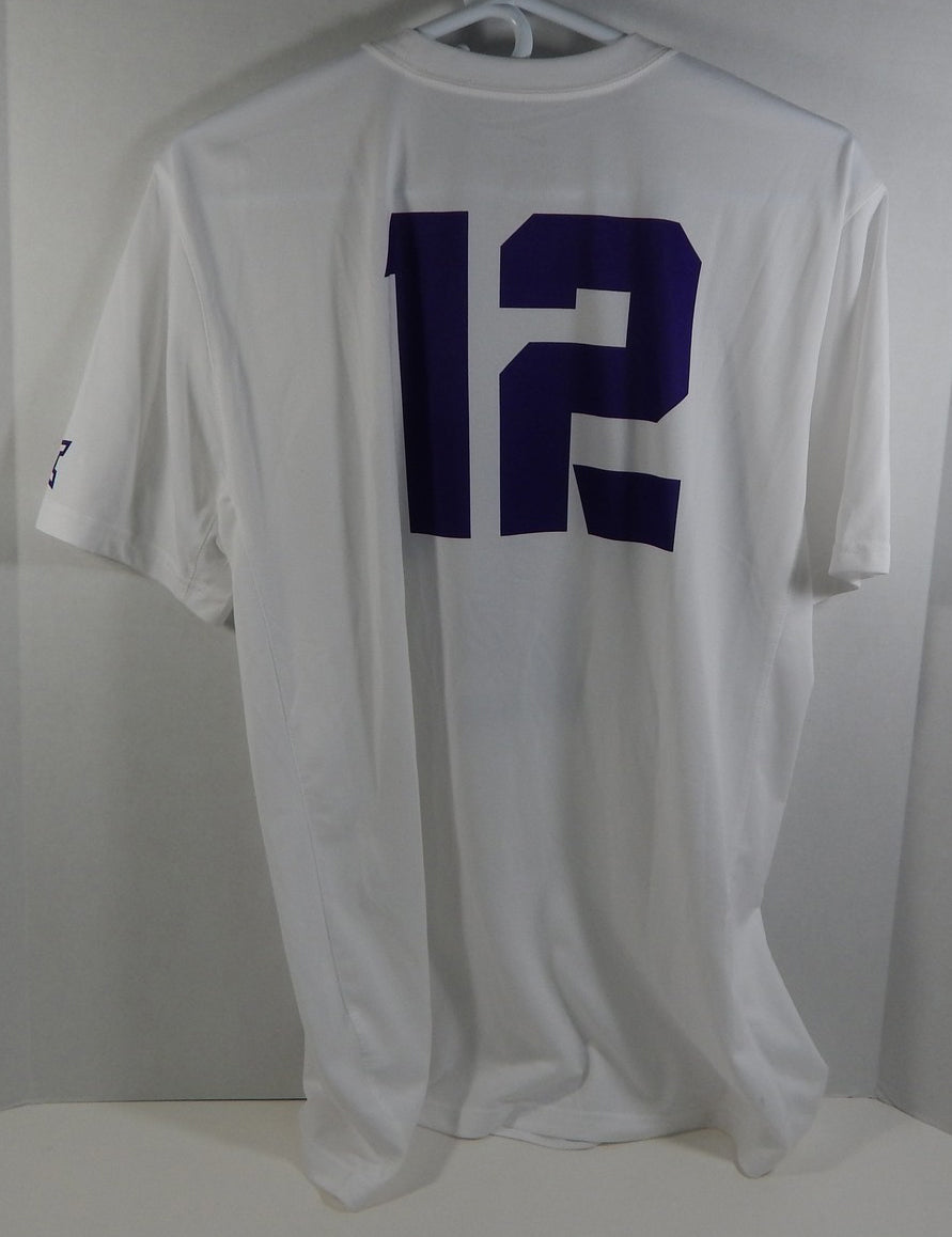 Texas Christian Uni TCU Horn Frogs #12 White Nike Soccer Game Used Jersey 776 Pic2