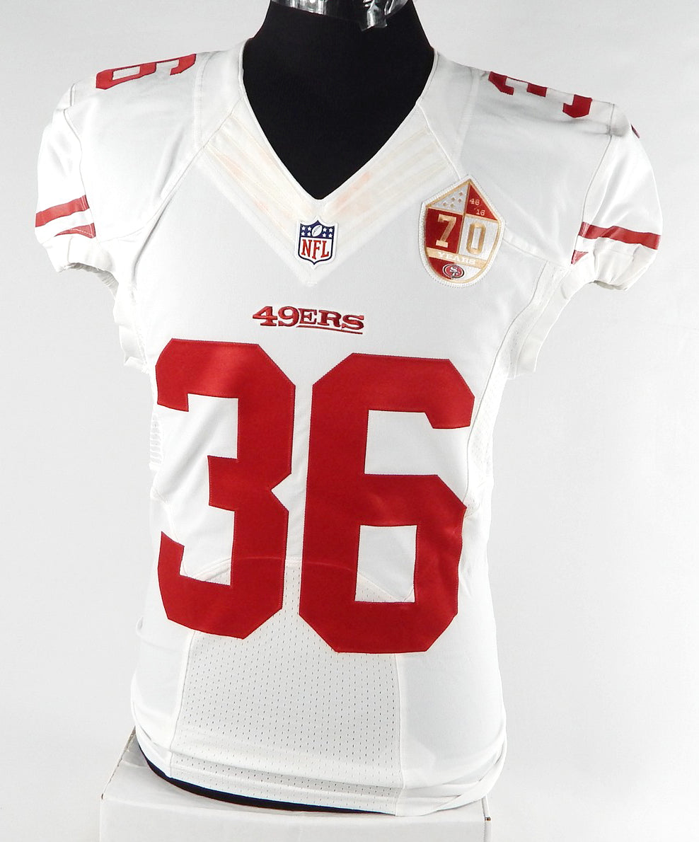 2016 San Francisco 49ers Dontae Johnson #36 Game Issued White Jersey 70 P 40 438