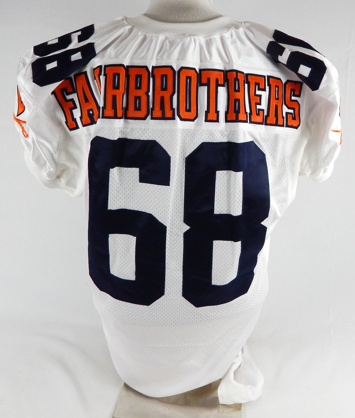 2003 Virginia Cavaliers David Fairbrothers #68 Game Used White Jersey Football 8 Pic2