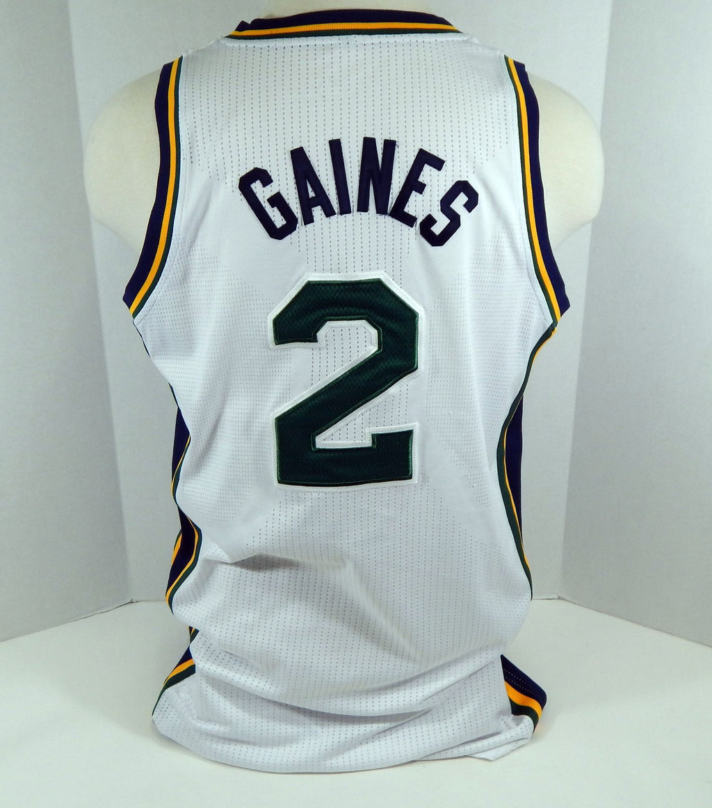 2010-11 Utah Jazz Sundiata Gaines #2 Game Issued White Jersey DP08903