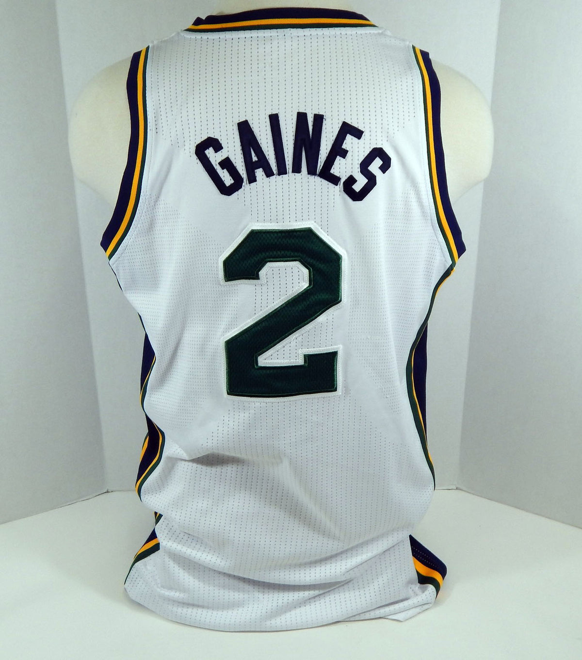 2010-11 Utah Jazz Sundiata Gaines #2 Game Issued White Jersey DP08903