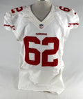 2016 San Francisco 49ers Andrew Gardner #62 Game Issued White Jersey NP R 48 184