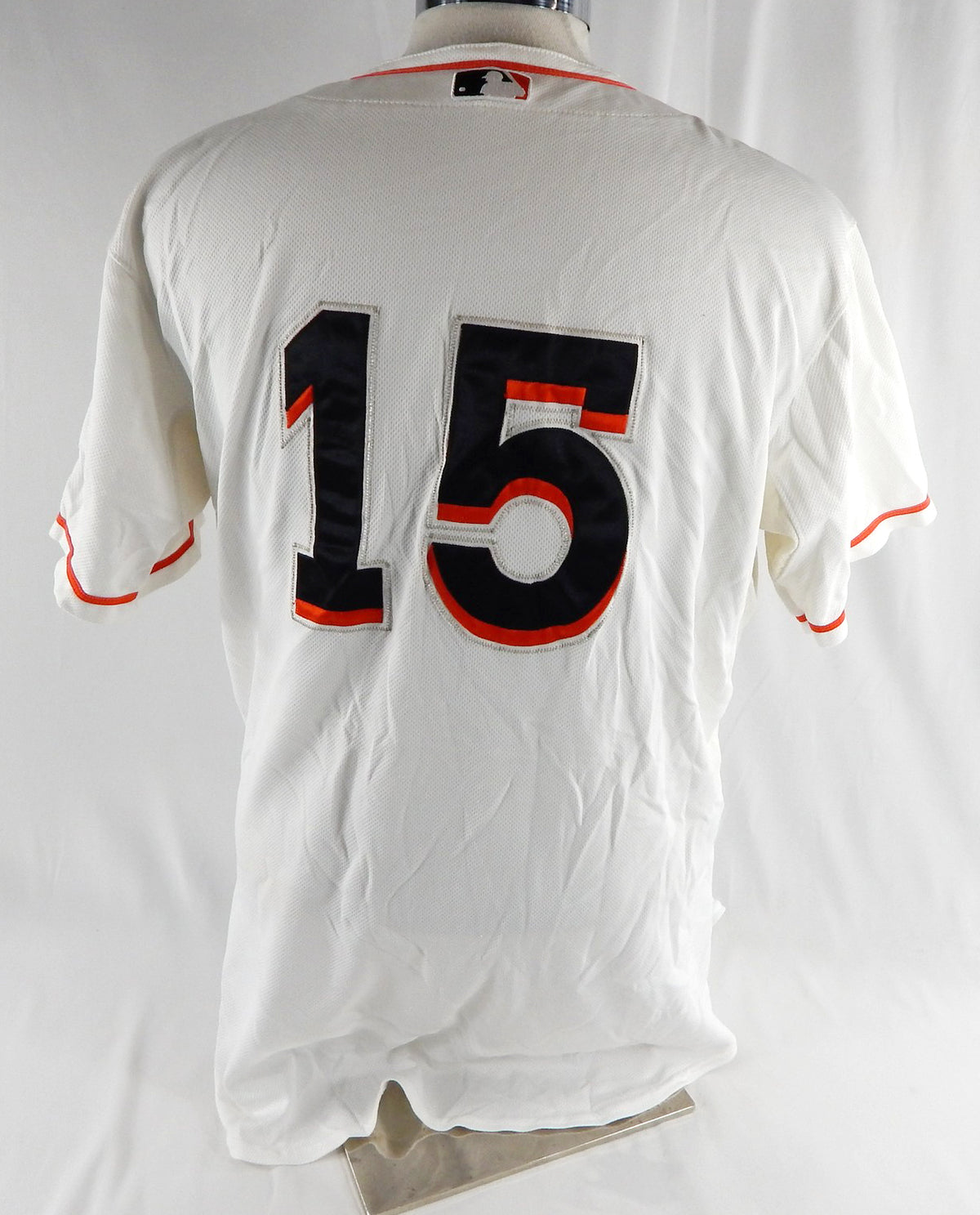 2012-18 Miami Marlins #15 Game Used White Jersey 46 782 Pic2