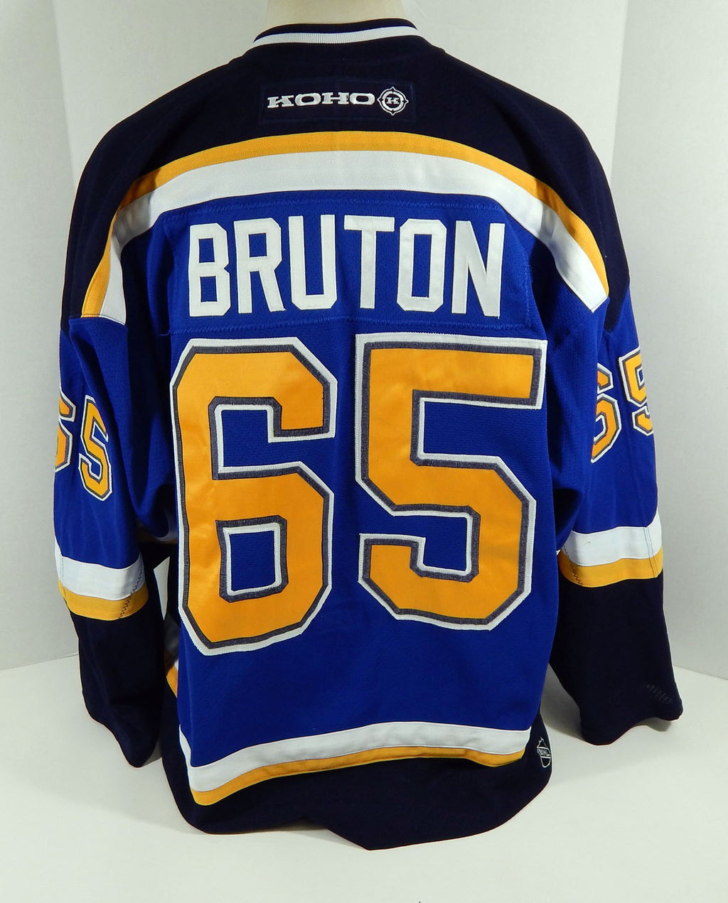 St. Louis Blues Bruton #65 Game Used Blue Jersey Traverse City DP12067