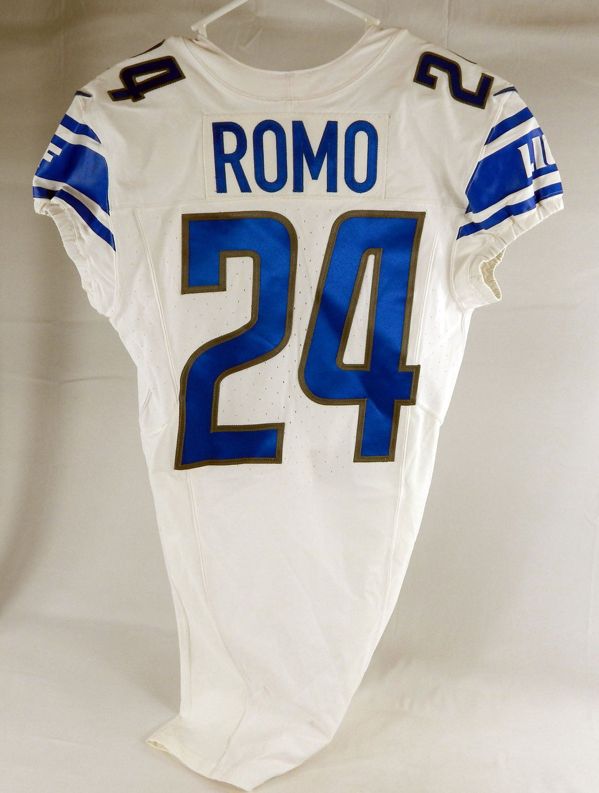 2023 Detroit Lions John Parker Romo #24 Game Issued White Jersey 90th Patch 38 5 Pic2