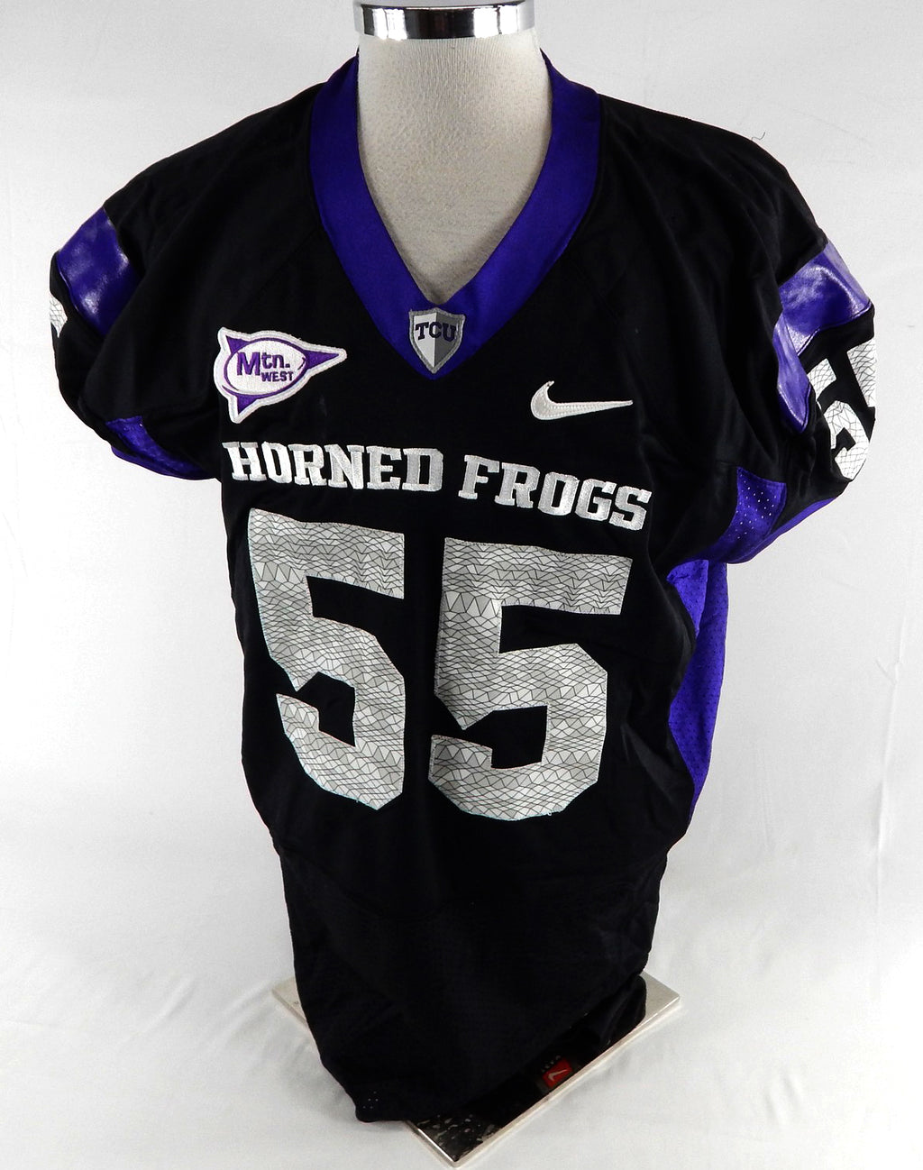2010s Texas Christian TCU Frogs #55 Game Used Black Jersey Football NP R XXL 955