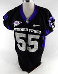 2010s Texas Christian TCU Frogs #55 Game Used Black Jersey Football NP R XXL 955
