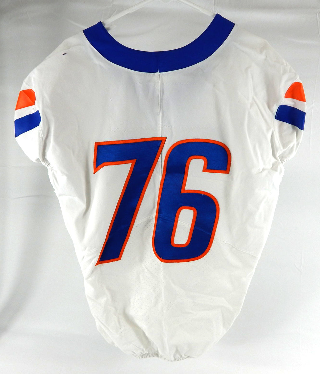 Boise State Broncos #76 Game Used White Jersey Football NP Rem 48 834 Pic2