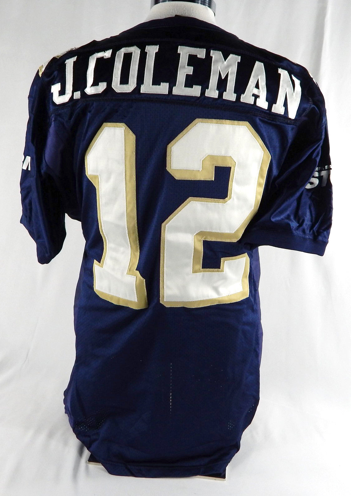 2001 Tampa Bay Storm Jamie Coleman #12 Game Used Navy Jersey Arena Football 195 Pic2