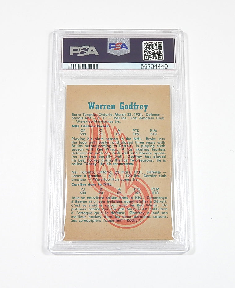 1960-61 Parkhurst Warren Godfrey #30 Red Wings PSA 6.5 Pic2