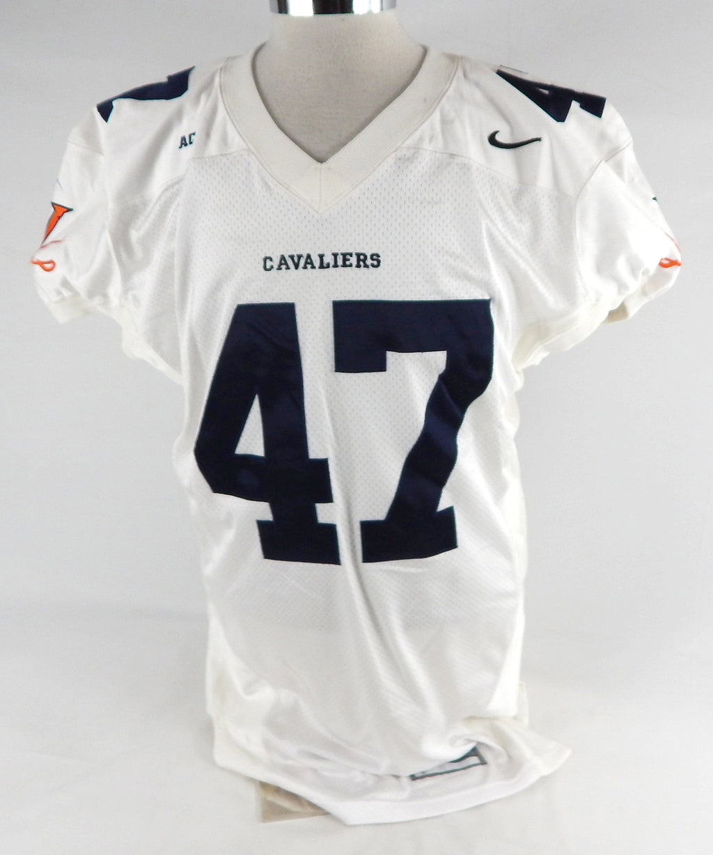 2002-03 Virginia Cavaliers #47 Game Used White Jersey Football NP R L 702