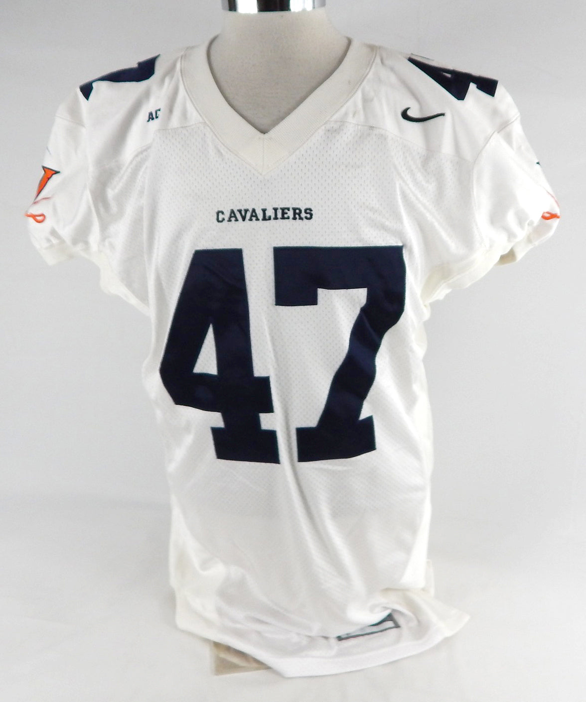 2002-03 Virginia Cavaliers #47 Game Used White Jersey Football NP R L 702