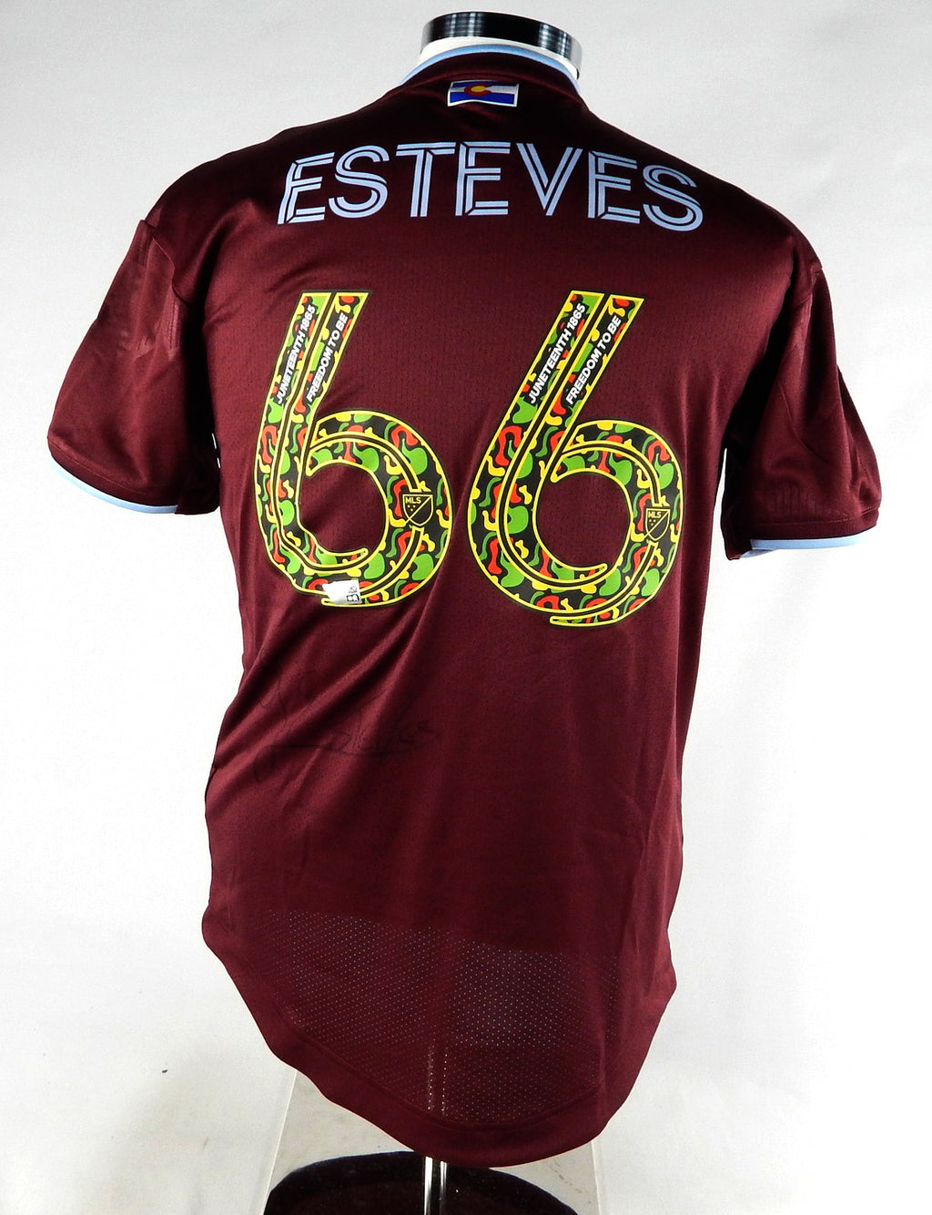 2022 Colorado Rapids Lucas Esteves #66 Game Used Jersey MLS Soccer Juneteenth Pic2