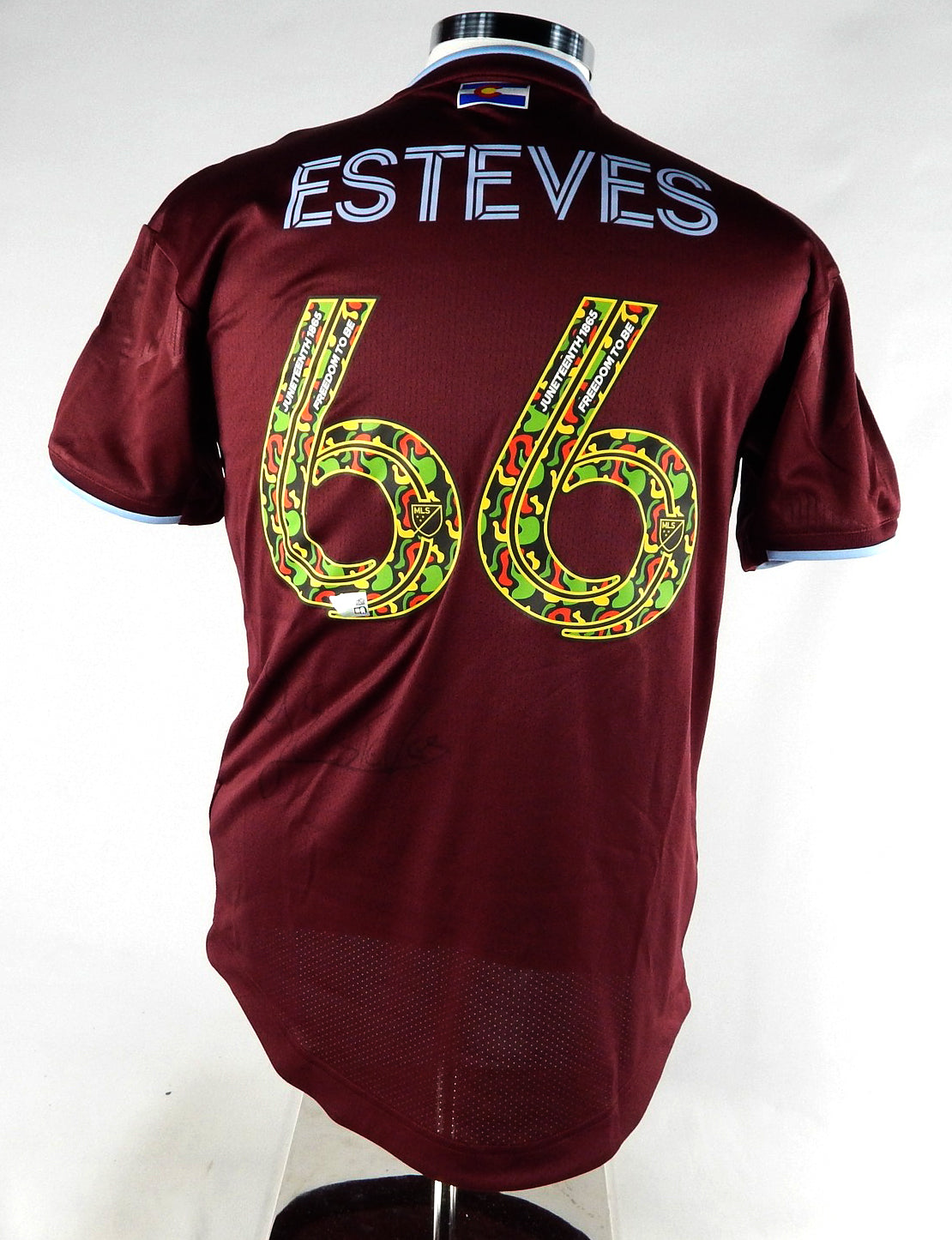 2022 Colorado Rapids Lucas Esteves #66 Game Used Jersey MLS Soccer Juneteenth Pic2