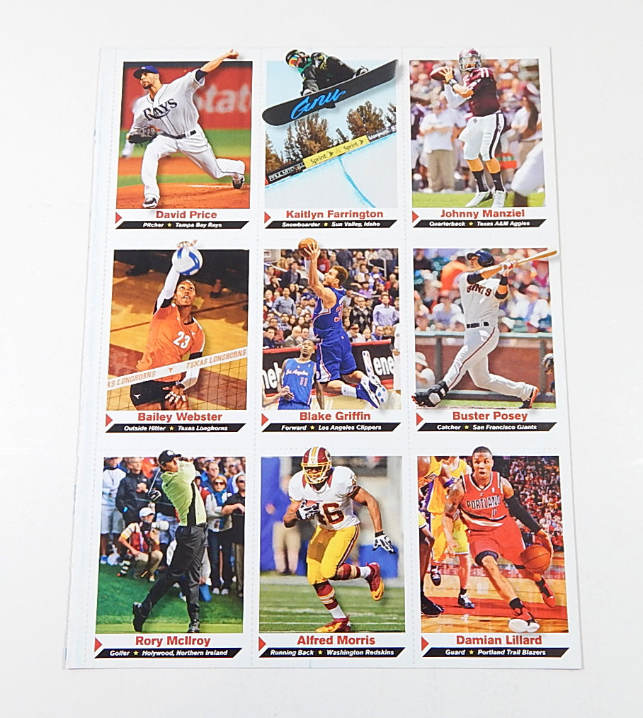 2013 Sports Illustrated for Kids 9-Card Uncut Sheet Rory McIlroy