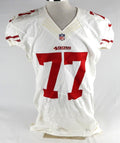 2012 San Francisco 49ers Mike Iupati #77 Game Issued White Jersey NP Rem 48 191