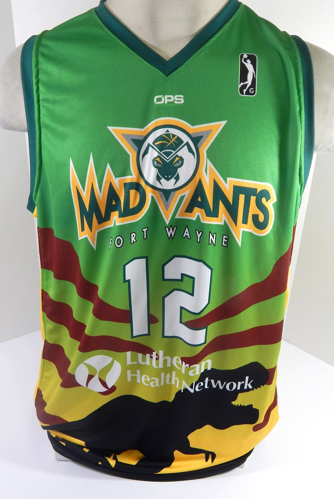 2021-22 Fort Wayne Mad Ants #12 Game Issued Green Jersey Dinosaur Night L 5