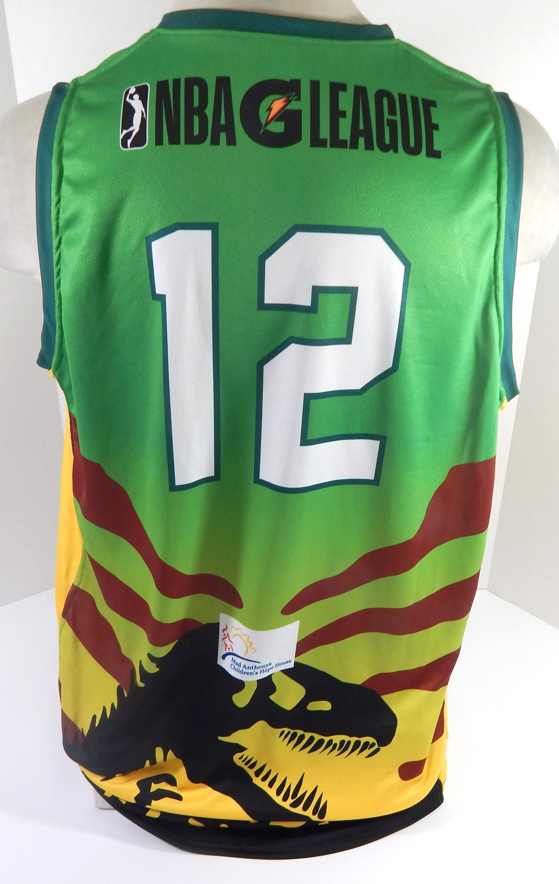 2021-22 Fort Wayne Mad Ants #12 Game Issued Green Jersey Dinosaur Night L 5 Pic2