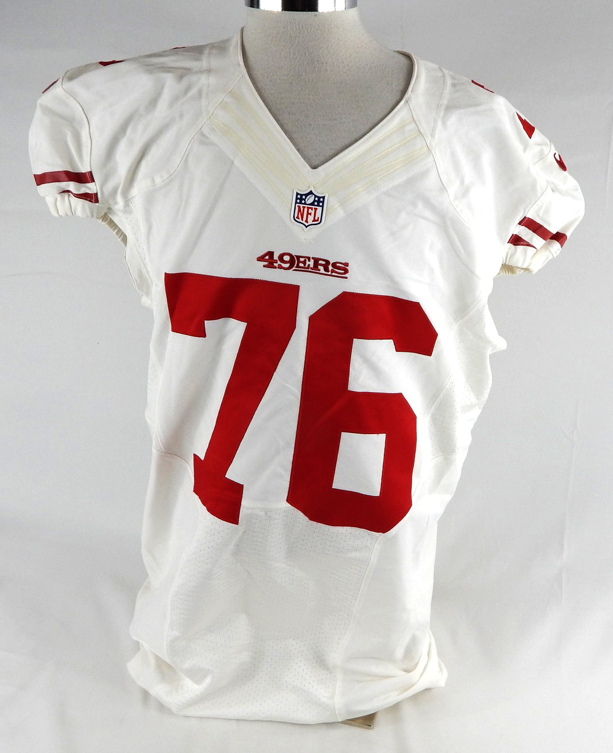 2012 San Francisco 49ers Anthony Davis #76 Game Issued White Jersey NP Rem 48 2