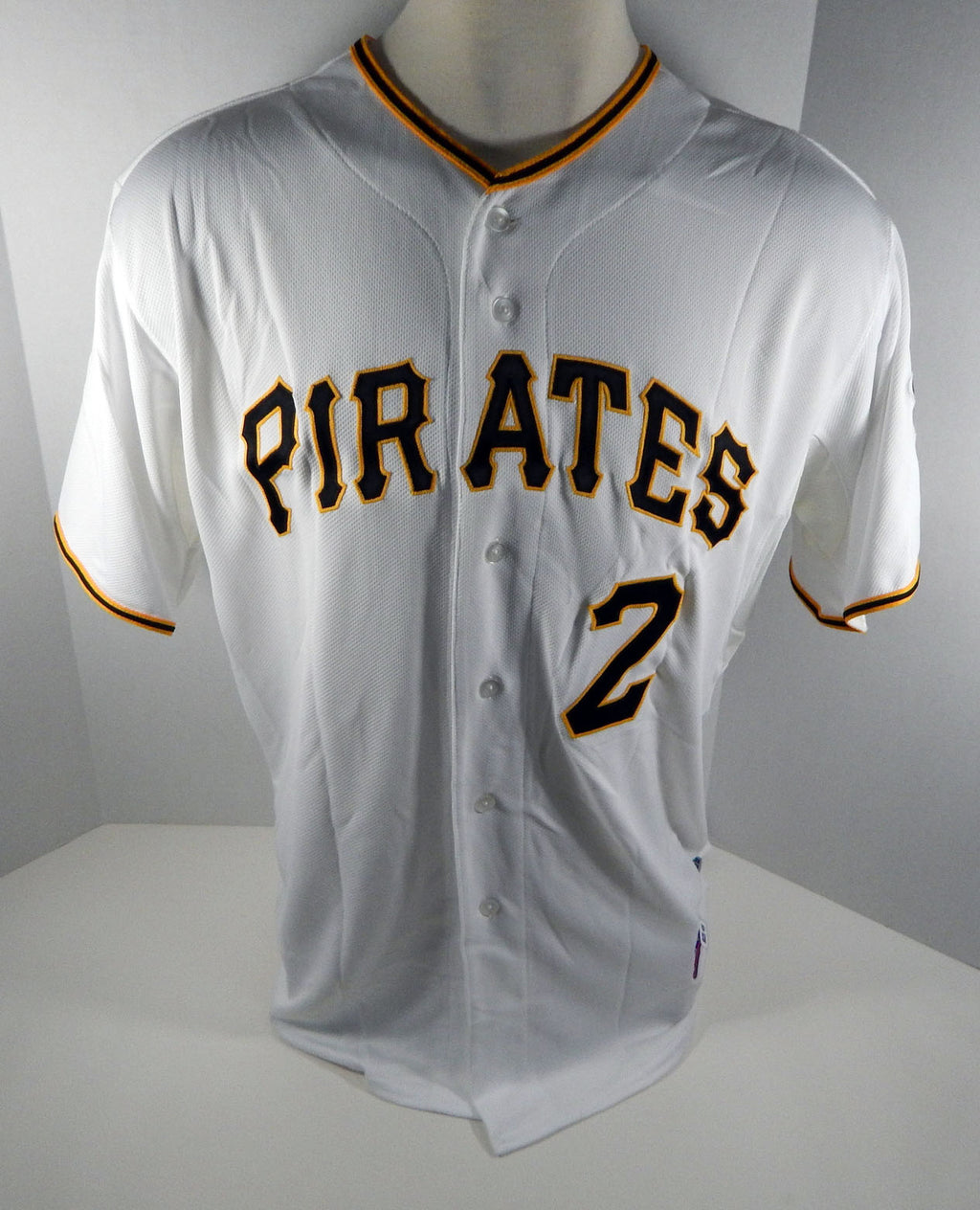 2013 Pittsburgh Pirates Robert Andino #2 Game Issued White Jersey PITT32934 Pic2